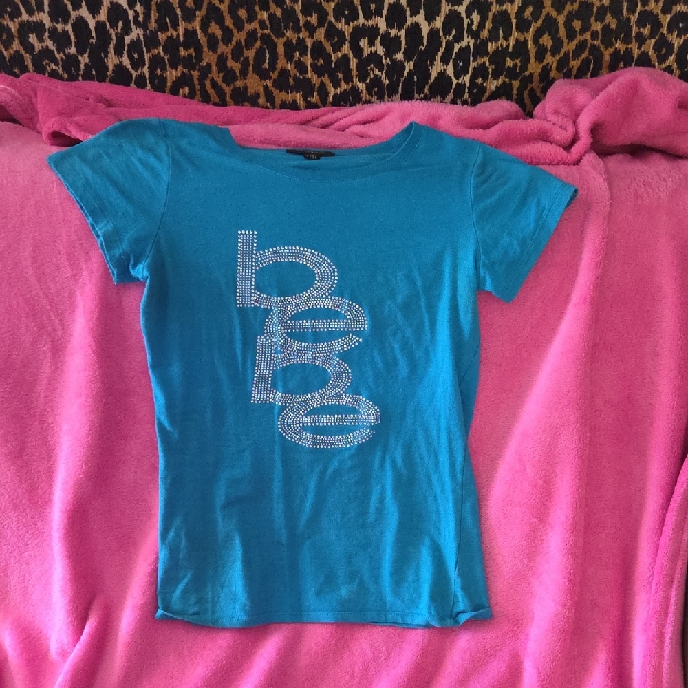 Blue Bebe' Short Sleeve Tee with Rhinestone Logo